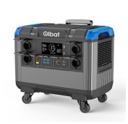 Elbat Generador de Energia Portatil - 3000W - Bateria de Litio 840.000Mah - Display LED - Funcion BMS - Admite Carga con Panel Solar - Incluye Adaptador Ac y Cargador de Coche - Ruedas y Asa de Transporte - Puertos USB y Tipo C - Color Negro