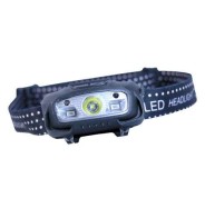 Elbat Linterna LED de Cabeza Frontal LED 220LM - Deteccion Manos - Resistente al Agua - Ligera - Color Negro