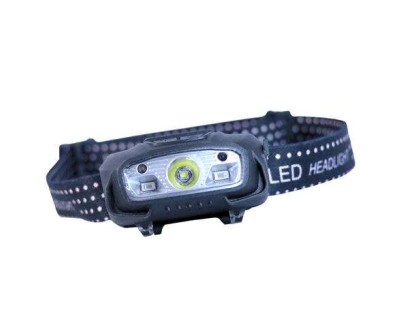 Elbat Linterna LED de Cabeza Frontal LED 220LM - Deteccion Manos - Resistente al Agua - Ligera - Color Negro