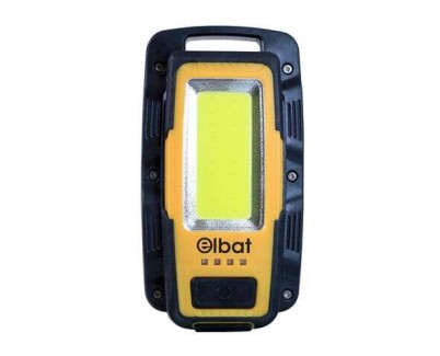 Elbat Linterna LED Recargable - Gancho e Iman - Cob 8W 600LM - Color Negro