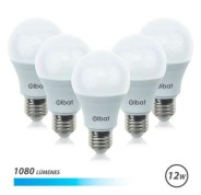 Elbat Pack 5 Unidades - Potencia 12W - Lumenes 1080 - Tipo de Luz 6500K Luz Fria - Casquillo E27 - Angulo 220º - Dimensiones 60X120mm - 30.000 Horas de Vida - 15.000 Encendidos