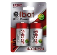 Elbat Pack de 2 Pilas Alcalinas LR20C