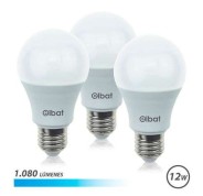 Elbat Pack de 3 Bombilla LED A60 de 12W - 1080LM - Base E27 - Luz Fria