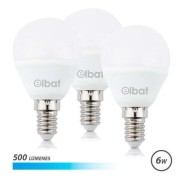 Elbat Pack de 3 Bombillas LED G45 de 6W - 500LM - Base E14 - Luz Fria