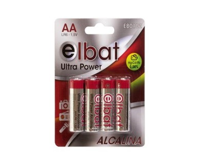 Elbat Pack de 4 Pilas Alcalinas LR6/AA