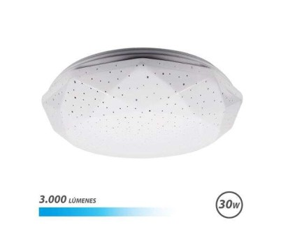 Elbat Serie Neptuno Aplique de Techo LED 30W 3000lm - 6500K Luz Fria - Diametro 28cm