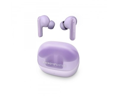 Energy Sistem Auriculares ANC - Cancelacion de Ruido - 25h Autonomia - Bluetooth 5.4 - Resistencia IPX4 - Materiales Reciclados - Color Morado