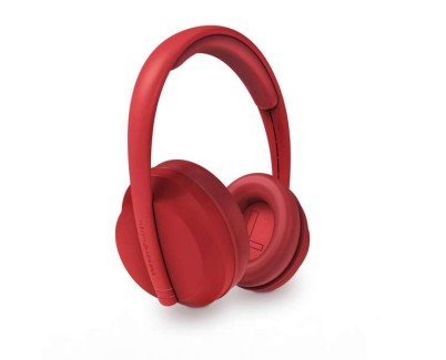 Energy Sistem Auriculares Bluetooth Hoshi Eco - Plastico 100% Reciclado grs - 23h de Bateria - Diadema Ajustable - Graves Profundos - Asistente de Voz - Color Rojo