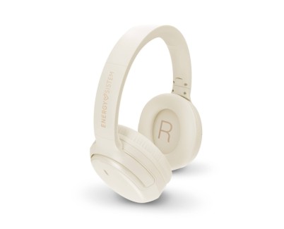 Energy Sistem Auriculares Bluetooth Rizz - Conexion Multipunto - Hasta 50h de Bateria - Deep Bass Para Graves Profundos - Diadema Acolchada Ajustable - Asistente de Voz - Color Crema