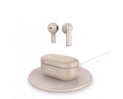 Energy Sistem Auriculares Bluetooth True Wireless - Base de Carga Inalambrica Incluida - 25 horas de Musica - Color Rosa Oro
