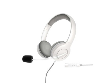Energy Sistem Auriculares Office 3 - USB y 3.5mm Plug - Control de Volumen y Silencio - Brazo Retractil Microfono - Color Blanco