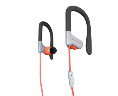 Energy Sistem Auriculares Sport 1 Microfono - Ajuste Seguro - Resistente al Sudor - Control de Conversacion - Microfono - Color Rojo