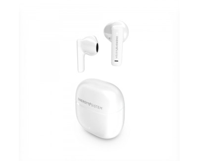 Energy Sistem Auriculares True Wireless - Bluetooth 5.4 - 20h Autonomia - Graves Profundos - Materiales Reciclados - Asistente de Voz Integrado - Color Blanco