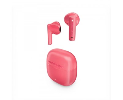 Energy Sistem Auriculares True Wireless - Bluetooth 5.4 - 20h Autonomia - Graves Profundos - Materiales Reciclados - Asistente de Voz Integrado - Color Rojo
