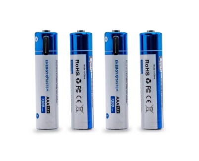 Energy Sistem Charge Pro C Pack de 4 Pilas Recargables USB-C - 1100mWh - 740mAh - AAA  - 1.5V - Carga Por USB-C