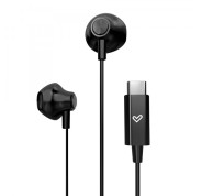 Energy Sistem EasyPods Auriculares de Boton - Sonido HD - Conexion Tipo C - Microfono Integrado - Control de Reproduccion - Cable 120 cm - Packaging Reciclado - Color Negro