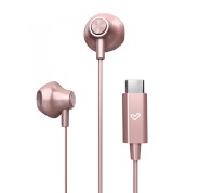 Energy Sistem EasyPods Auriculares de Boton - Sonido HD - Conexion Tipo C - Microfono Integrado - Control de Reproduccion - Cable 120 cm - Packaging Reciclado - Color Rosa