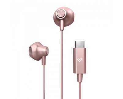 Energy Sistem EasyPods Auriculares de Boton - Sonido HD - Conexion Tipo C - Microfono Integrado - Control de Reproduccion - Cable 120 cm - Packaging Reciclado - Color Rosa