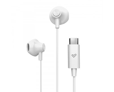 Energy Sistem EasyPods Auriculares - Sonido HD - Conexion Tipo C - Microfono Integrado - Control de Reproduccion - Ligeros y Comodos - Packaging Reciclado - Color Blanco