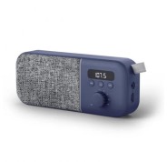 Energy Sistem Fabric Box Radio Portatil - Sintonizador Digital - Banda FM 87,5 - 108 MHz - Autonomia hasta 8h - Color Azul/Gris