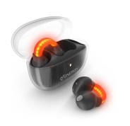 Energy Sistem LightPods Auriculares True Wireless - Bluetooth 5.4 - Sistema Safety Lights - Hasta 25h Autonomia - Tecnologia Open Sound - Microfono con Reduccion de Ruido ENC - Asistente de Voz Integrado - Diseño Curved-Fit - Color Negro