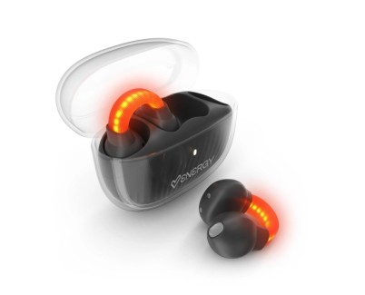 Energy Sistem LightPods Auriculares True Wireless - Bluetooth 5.4 - Sistema Safety Lights - Hasta 25h Autonomia - Tecnologia Open Sound - Microfono con Reduccion de Ruido ENC - Asistente de Voz Integrado - Dise&ntilde;o Curved-Fit - Color Negro