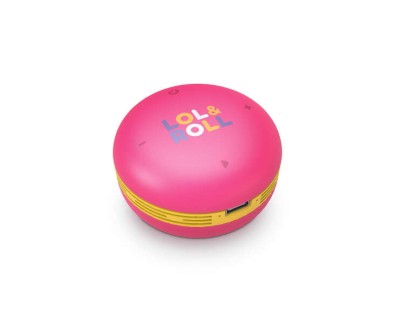 Energy Sistem Lol&Roll Pop Kids Altavoz Bluetooth - Compartir Musica - Cordon Desmontable - Personaje para Colorear  - Color Rosa