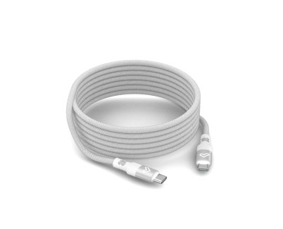 Energy Sistem Magnet Roll Cable USB-C 2.0 - Hasta 60W y 480Mbps - Compatible con PowerDelivery - Recubierto con PVC y Algodon - 1.5 Metros - Color Blanco