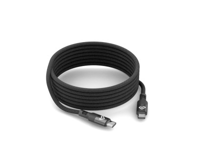 Energy Sistem Magnet Roll Cable USB-C 2.0 - Hasta 60W y 480Mbps - Compatible con PowerDelivery - Recubierto con PVC y Algodon - 1.5 Metros - Color Negro