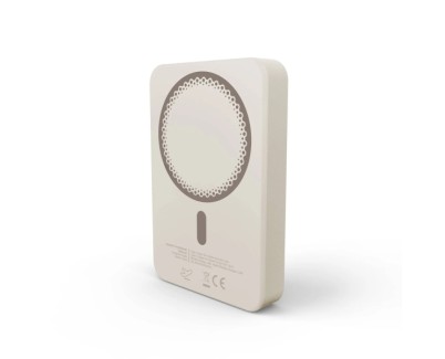 Energy Sistem Magnetic Powerbank Inalambrico Magnetico 10000 mAh - 15W Carga Inalambrica, 20W por Cable - Carga Inteligente y Rapida - Carga Simultanea - Sensor NTC - USB-C - Color Crema