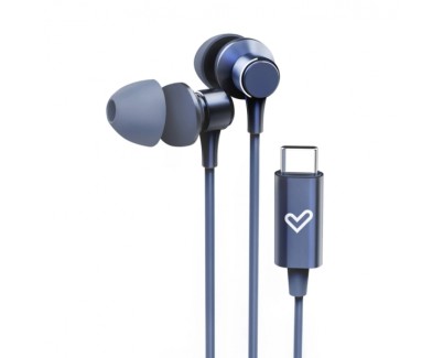 Energy Sistem Metallized Auriculares con cable Tipo C - Microfono - Controlador de 3 Botones - Funda de Transporte - Color Azul