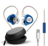 Energy Sistem Monitor Earphones Auriculares Intrauditivos - Microfono Integrado - Control de Reproduccion - Conector USB-C - Cable 120 cm - Color Azul