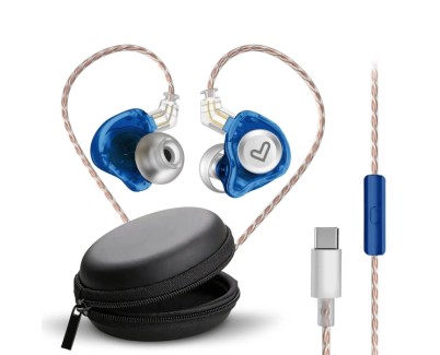 Energy Sistem Monitor Earphones Auriculares Intrauditivos - Microfono Integrado - Control de Reproduccion - Conector USB-C - Cable 120 cm - Color Azul