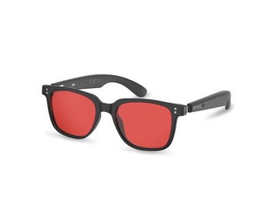 Energy Sistem Night Mode Music Gafas Bluetooth - Filtro Anti Luz Azul y Proteccion UV400 - Cristales Rojos - Reproduccion de Musica - Microfono y Asistente de Voz - IPX5 - Control Tactil - Autonomia 5 horas - Color Negro