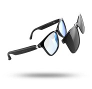 Energy Sistem RayFlex Music Gafas Bluetooth - Cristales Anti Luz Azul + Cristales Magneticos Polarizados con Proteccion UV400 - Reproduccion de Musica - Microfono y Asistente de Voz - IPX5 - Control Tactil - Color Negro
