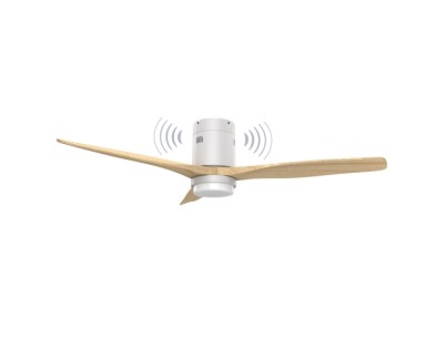 Energy Sistem SoundAir Speaker Ventilador de Techo con Luz - Motor DC - Altavoz 5W - Modo Sleep y Modo Breeze - Luz LED 1800lm con 3 Tonos de Temperatura - Mando a Distancia - Color Blanco/Madera