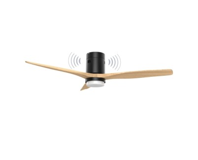 Energy Sistem SoundAir Speaker Ventilador de Techo con Luz - Motor DC - Altavoz 5W - Modo Sleep y Modo Breeze - Luz LED 1800lm con 3 Tonos de Temperatura - Mando a Distancia - Color Negro/Madera