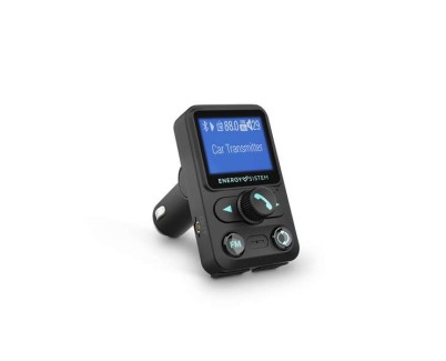 Energy Sistem Transmisor de Coche FM XTRA - LCD 1 -4\" - Bluetooth - MicroSD - USB MP3 - Asistente de Voz - Color Negro