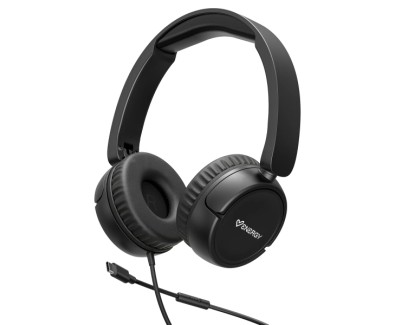 Energy Sistem Urban Auriculares con Cable - DeepBass - Diadema Extensible - Microfono Incorporado - Conexion USB-C - Color Negro