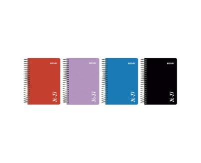 Enri Agenda Escolar con Espiral - Castellano - Tapa de Plastico - Formato Cuartilla - Dia Pagina - Colores Surtidos