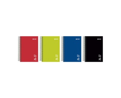 Enri Agenda Escolar con Espiral - Castellano - Tapa Extradura - Formato Octavo - Dia Pagina - Acabado Brillante - Colores Surtidos