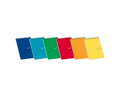Enri Bloc Espiral 80 Hojas Cuadricula 4x4mm - Tamaño 12º - Ideal para Apuntes - Tapa Blanda en Colores Surtidos