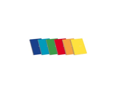 Enri Cuaderno Espiral Tapa Blanda 8º 4x4 80 Hojas - Diseño Compacto - Tapa Flexible - Cuadricula de 4x4 - 80 Hojas - Colores Surtidos