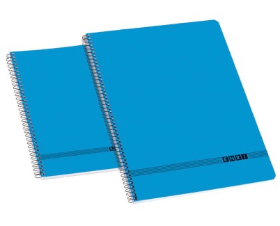 Enri Oficina 4&ordm; Tapa Blanda Cuaderno Espiral - Tama&ntilde;o 4&ordm; - Cuadricula 4x4 - Color Azul