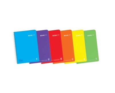Enri Plus Cuaderno Espiral Cuadricula 4x4mm - Tama&ntilde;o 4&ordm; - 80 Hojas 90gr con Margen - Cubierta de Plastico - Colores Surtidos