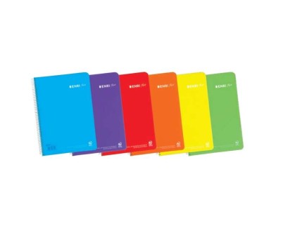 Enri Plus Cuaderno Espiral Formato Cuarto Cuadriculado 4x4mm - 80 Hojas 90gr con Margen - Cubierta de Plastico - Colores Surtidos