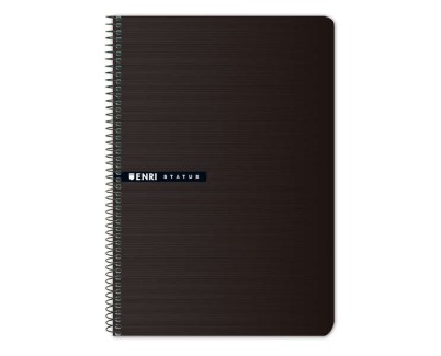 Enri Status 4º Tapa Dura Cuaderno Espiral 4x4 - 100 Hojas - Color Negro