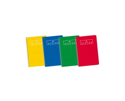 Enri Status 4º Tapa Dura Cuaderno Espiral 4x4 con Margen 80 Hojas Surtido - Cuaderno de Tapa Dura Resistente - Cuadricula de 4x4 con Margen - 80 Hojas de Alta Calidad