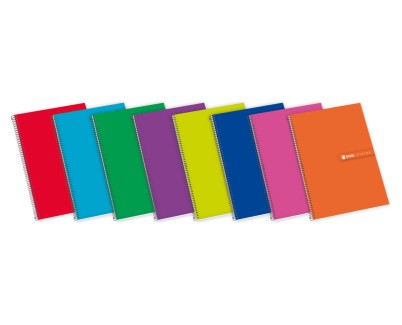 Enri Status Fº Tapa Extradura Cuaderno Espiral 4x4 - Tapa Dura Resistente - Cuaderno con Margen - 100 Hojas de Alta Calidad - Colores Surtidos