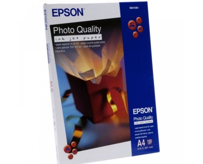 Epson Photo Quality Ink-Jet Pack de 100 Hojas de Papel Fotografico A4 Especial Ink-Jet 102g/m² - Acabado Mate - Color Blanco